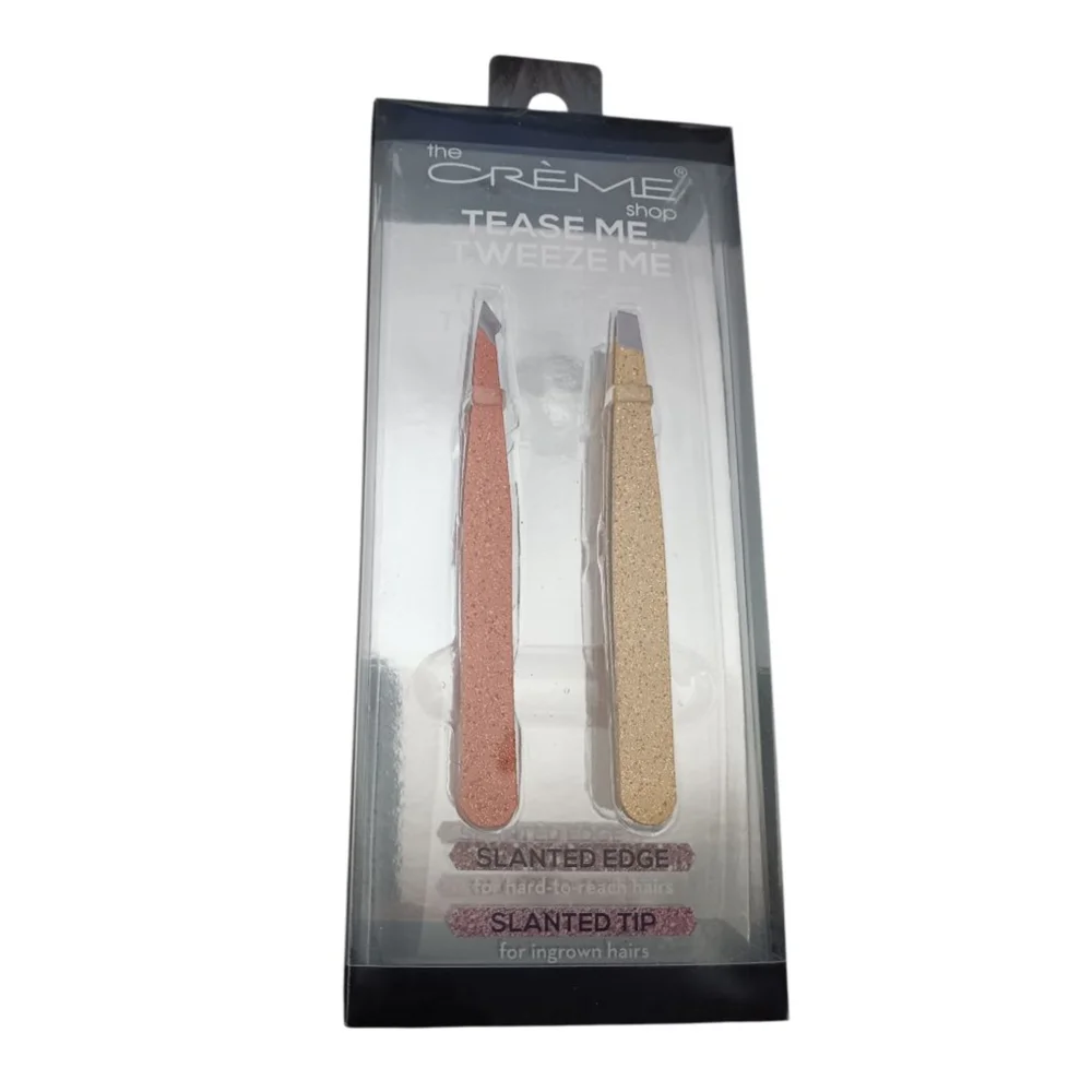 The Crème Shop Tease Me Tweeze Me Tweezer set 1 Slanted Edge - 1 Slanted Tip